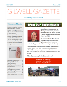 March 6 Gilwell Gazette