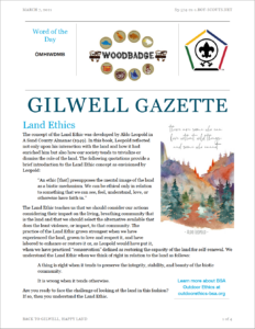 March 7 Gilwell Gazette