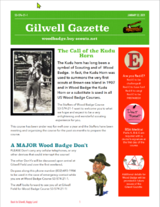 Pre-course Gilwell Gazette